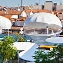 Floating Structures Naturally Cool Urban Spaces