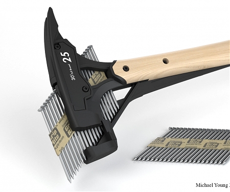 (Video) Hammer with Collated Nail Dispenser