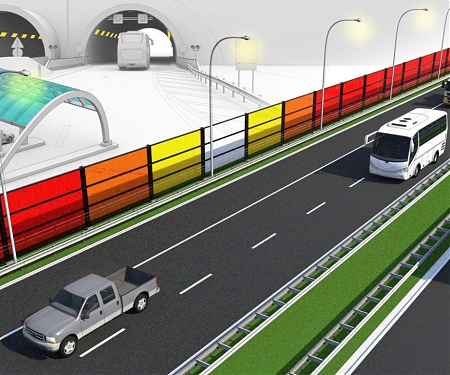 Clear Solar Panels Double as Highway Sound Barriers