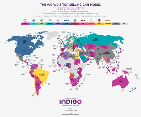 (Infographid) The World's Top Selling Car Model in Every Country