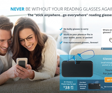 The Super-Thin ThinOptics Reading Glasses Slip Inside The Smartphone Case