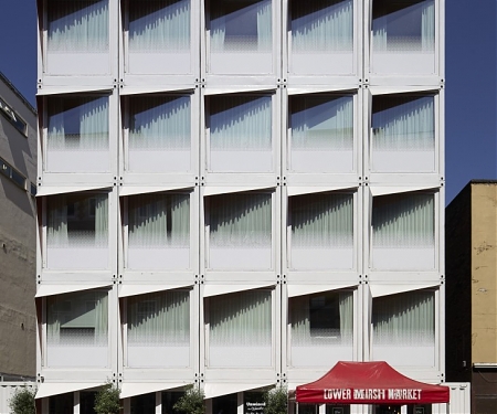 Shipping Containers Stacked Five High to Create London Hotel