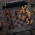 Your New Travel Flex: A Handmade Leather Chess Roll Set