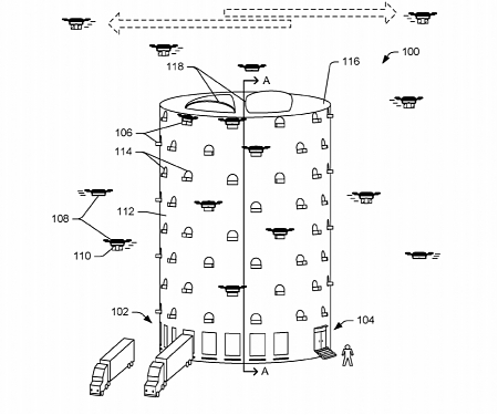(Patent) Amazon Has Applied to Patent a Beehive-like Drone Tower