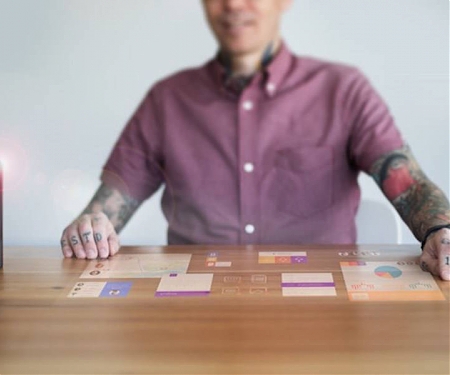 Projector Concept turning Flat Surface into Digital Workspace