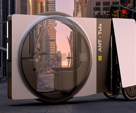The Futuristic Rectangular Scooter with a Bubble Cockpit
