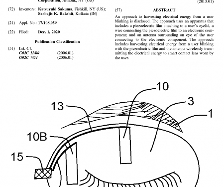 (Patent) IBM Aims to Patent a Piezoelectric Device for Powering a Smart Contact Lens