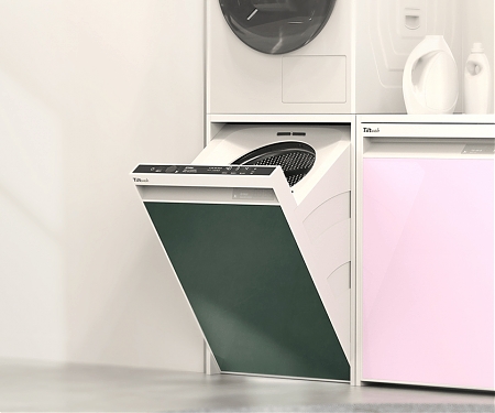 This Washing Machine Tilts Open So No Need to Bend and Makes Doing Laundry Super Easy
