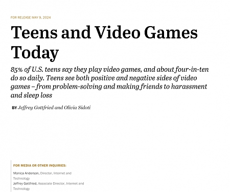 (PDF) Pew - Teens and Video Games Today