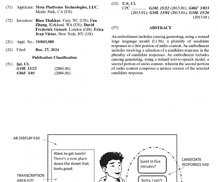 (Patent) Meta’s New Patent Points to AI Glasses That Can Listen, Suggest Replies, and Speak for the User