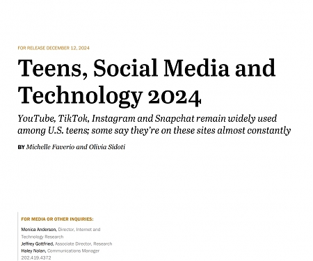 (PDF) Pew - Teens, Social Media and Technology 2024