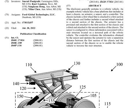 (Patent) Ford Patents a “Stair Climbing Robotic Vehicle”