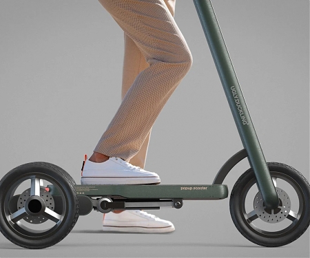 This Shape-Shifting Kick Scooter Transforms Into Electric Bicycle and Vice Versa