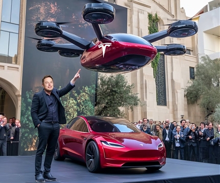 Elon Musk’s 2025 Flying Tesla Prototype Stuns the Globe