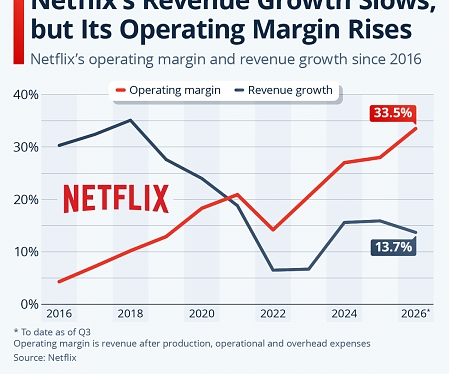 Netflix's Revenue Growth Slows, But Its Profit Margin Rises