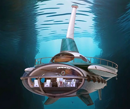 Futuristic Deep Sea Dreamer Submarine Doubles As a Yacht