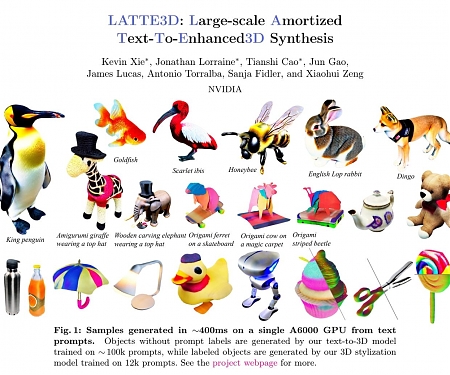 (Paper) Nvidia Latte3D Instant Text-to-3D AI Model Revealed