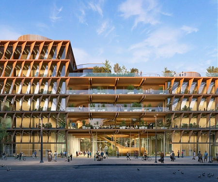 ZGF's Mass-Timber Design Wins Competition for Research Hub in Barcelona