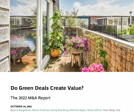 (PDF) BCG - The 2022 M&A Report : Do Green Deals Create Value ?