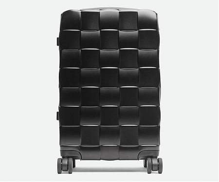 Luxury Bottega Veneta Odyssey Cabin Suitcase Features 3D Intreccio Pattern