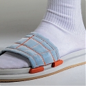 A Series Of Changeable Straps For Slippers Designed With A Custom ‘Rail’ System