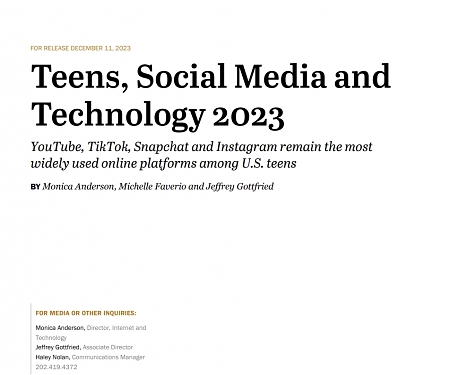 (PDF) Pew - Teens, Social Media and Technology 2023