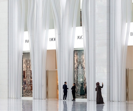 Aranda\Lasch Creates Glowing Facade with Undulating Fins for Dior in Qatar