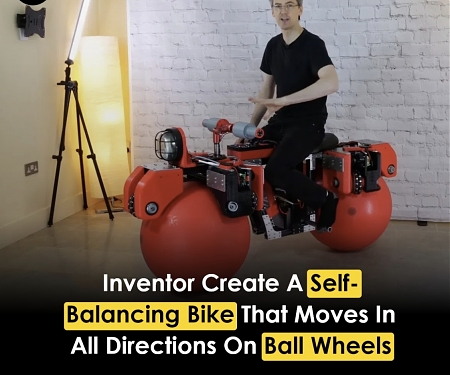 Self-Balancing, Omnidirectional Bike with Balls for Wheels