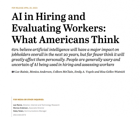 (PDF) Pew - AI in Hiring and Evaluating Workers: What Americans Think