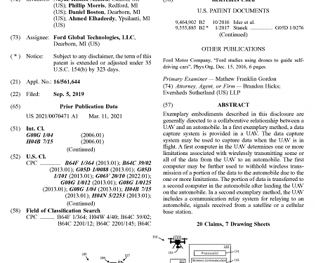 (Patent) Ford Patents Envision Car-Drone Future