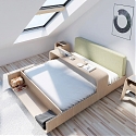 The Boomerang Bed Features an Integrated Table + Storage Area
